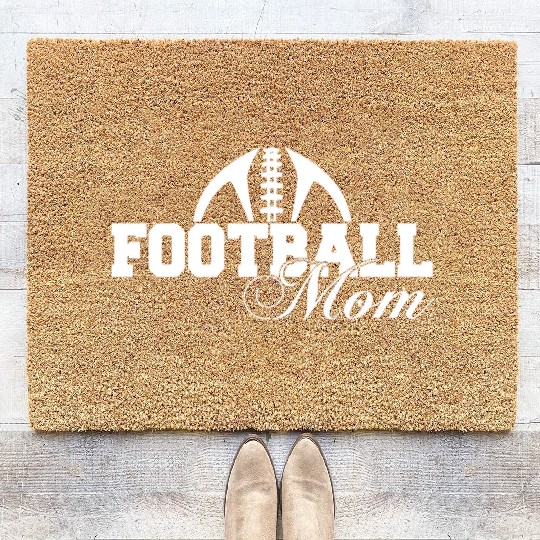 White Football Mom Passion Is Gift Cool Coir Doormats