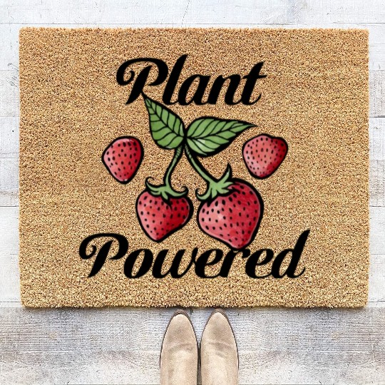 Plant Powered Strawberry Vegetarian Coir Doormats