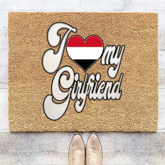 YemenI Love My YemenI Girlfriend Coir Doormats