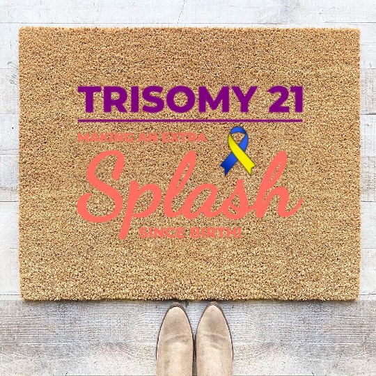 Down Syndrome Awareness Trisomy 21 Splash Coir Doormats