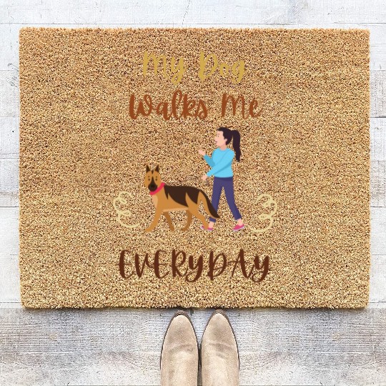 German Shepherd Dog Walking Coir Doormats