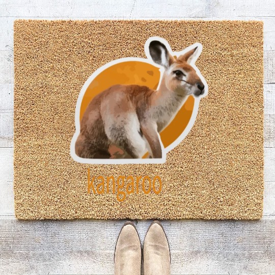 kangaroo animal design Coir Doormats