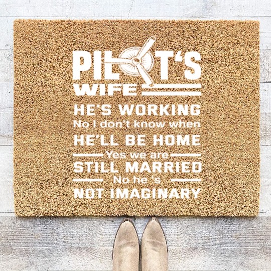 Pilot Wife Wife Pilots Coir Doormats