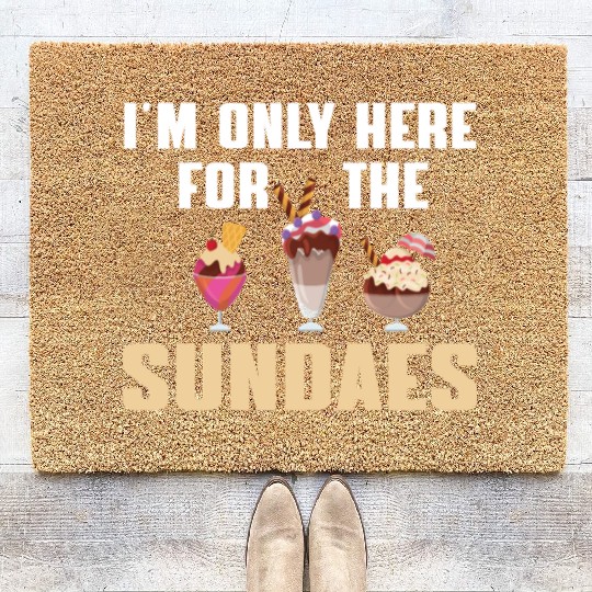 Funny Sundaes Ice Cream Quote Coir Doormats