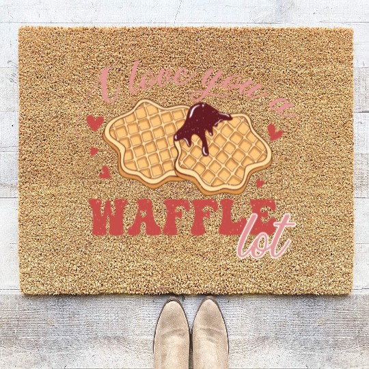 I Love You A Waffle Lot Coir Doormats
