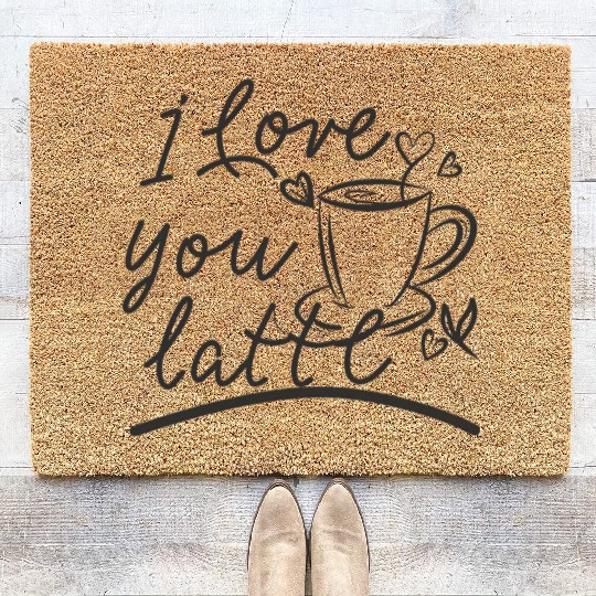 I love you latte Coir Doormats