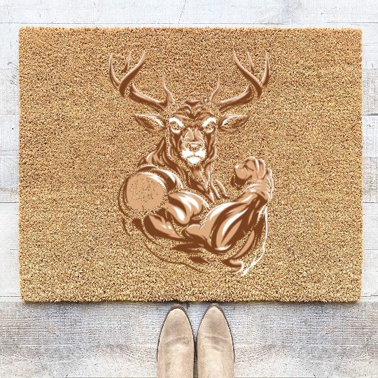 Deer I Love Mom Coir Doormats