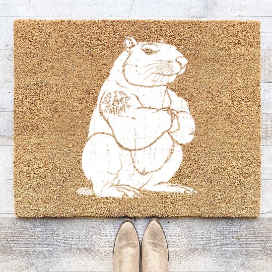 Capybara Biceps Tattoo I Love Mom Coir Doormats