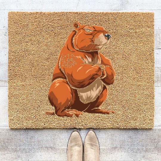 Capybara Biceps Tattoo I Love Mom Coir Doormats
