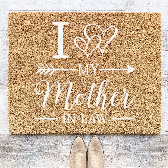 I Love My Mother in Low Son in Law Gifts Coir Doormats