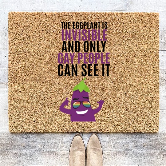 Invisible eggplant Coir Doormats for your gay friend