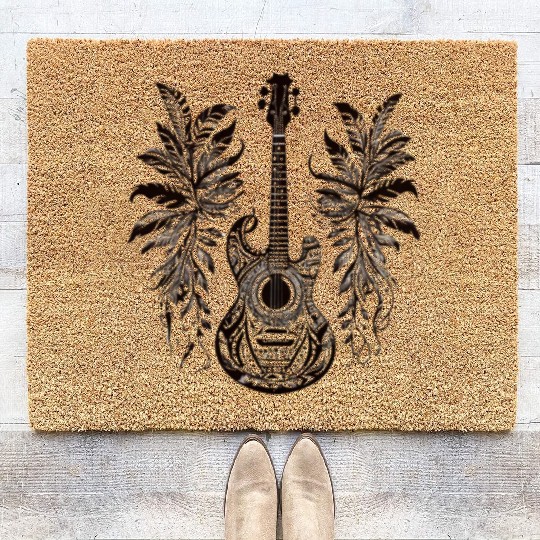 Tropical Melody Guitar Art Coir Doormats