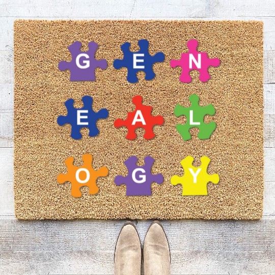 Genealogy Jigsaw Puzzle Pieces Coir Doormats