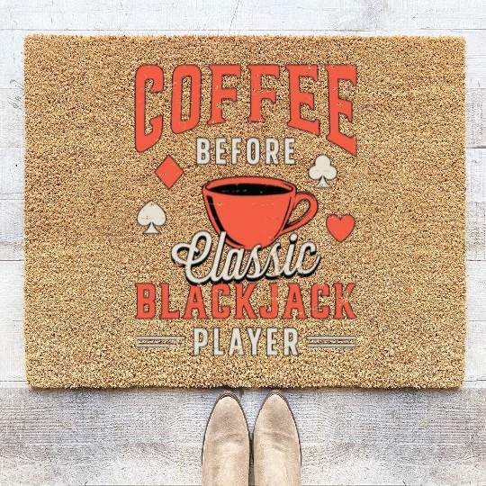 Classic Blackjack Coffee Card Player Coffee Lover Coir Doormats
