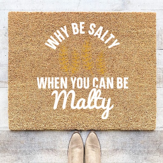Salty or Malty Craft Beer Humor Coir Doormats
