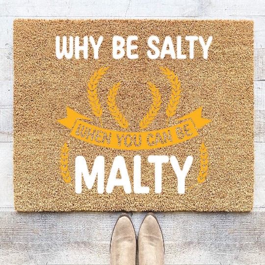 Salty or Malty Craft Beer Humor Coir Doormats