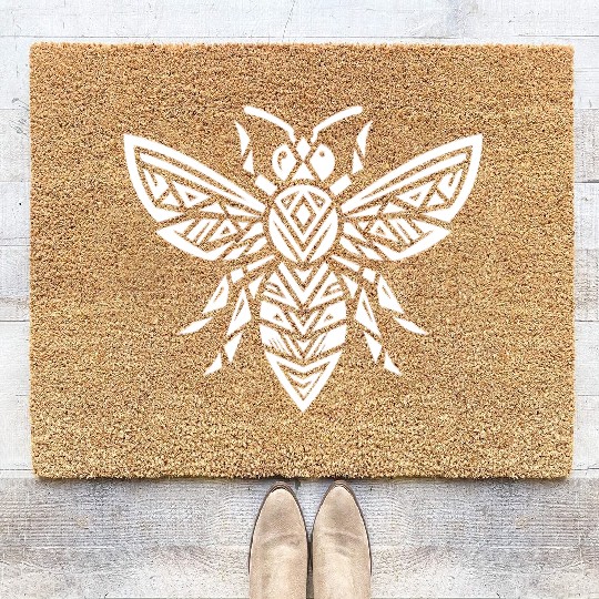 Cute Little T Tattoo Bee Coir Doormats