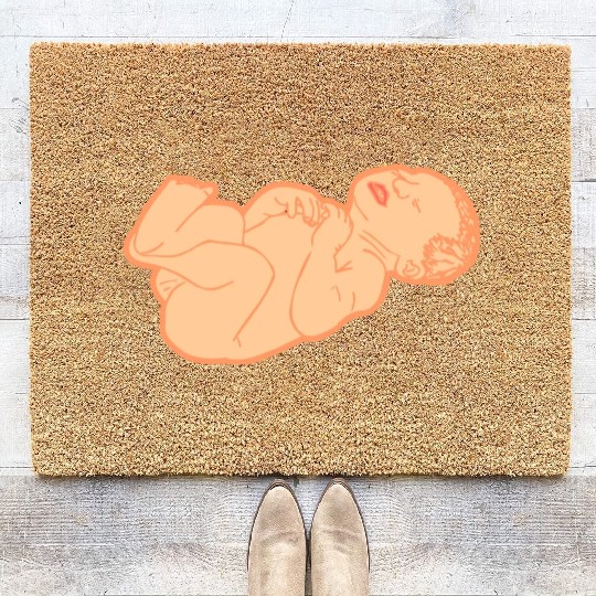 Newborn baby white skin color Coir Doormats