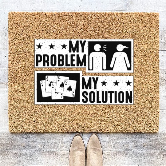 Euchre Player My Problem My Pictogram Mom Dad Coir Doormats