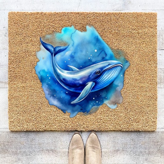 blue whale Coir Doormats