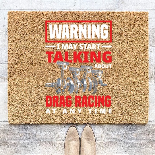 Funny Drag Race Drag Racing Gift Coir Doormats