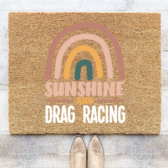 Funny Drag Race Drag Racing Gift Coir Doormats