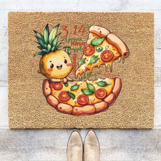 pi day math Pineapple pizza Toppings Coir Doormats