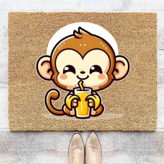 Monkey Business: Banana Juice Break Coir Doormats