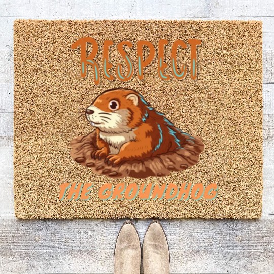 respect the groundhog Coir Doormats