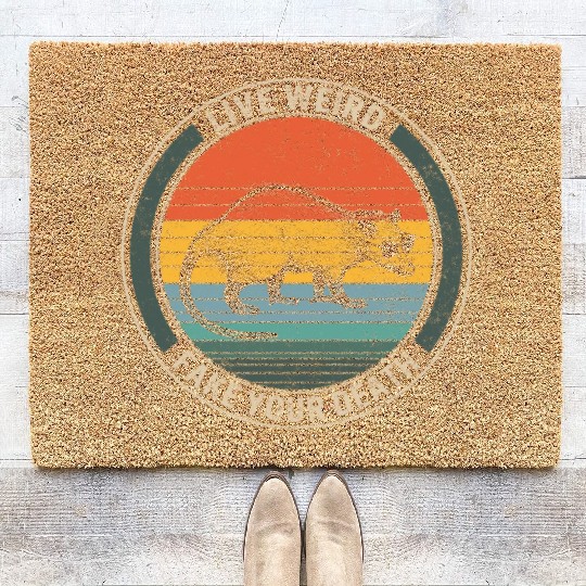 Opossum Coir Doormats, Live Weird Fake Your Death Funny