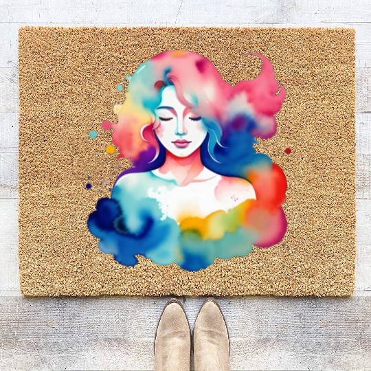 Color splash zodiac: Virgo Coir Doormats