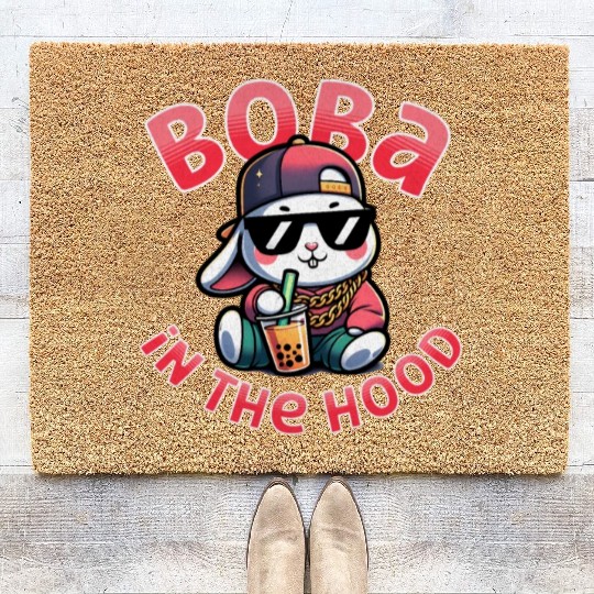 Boba in the Hood: Cool 90's Hip Hop Bubble Tea Rab Coir Doormats