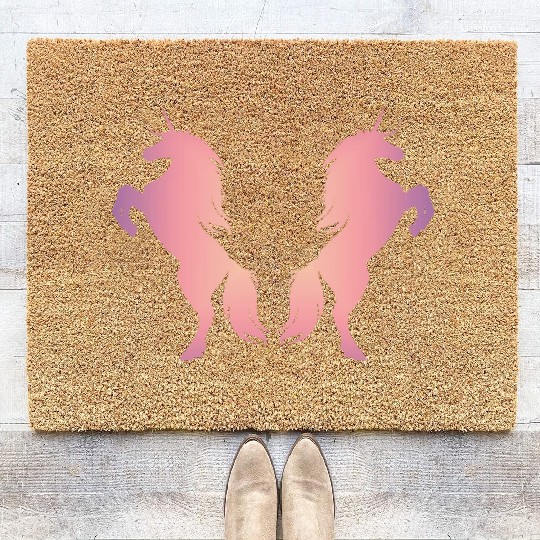 Unicorns baby pink Coir Doormats