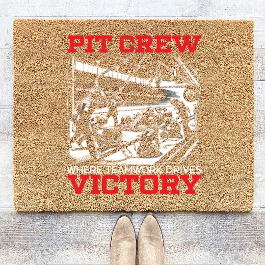 Pit Crew Race Car Racing Race Track Motorsport Coir Doormats