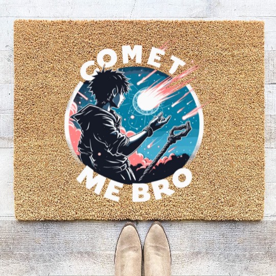 Comet Me Bro Fun Mage Gamer Pun Anime Space Otaku Coir Doormats