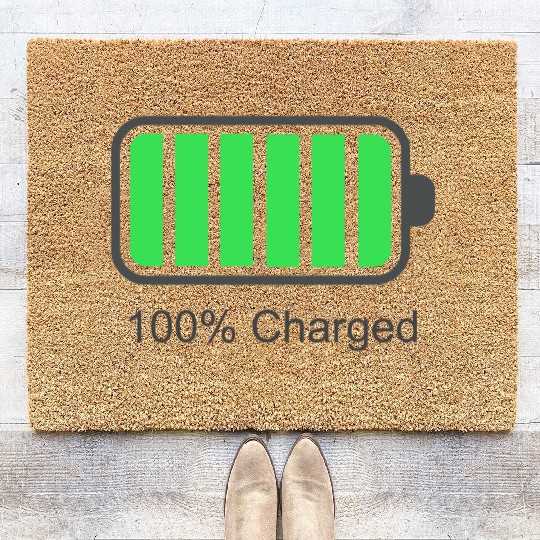 100% charged and 2% Battery low couple Coir Doormats