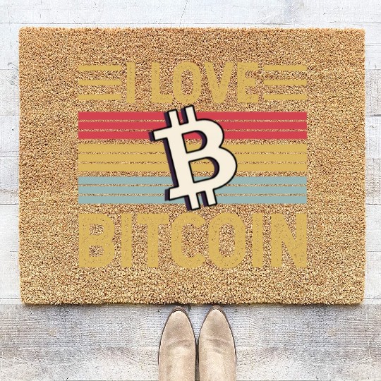 I Love Bitcoin Coir Doormats