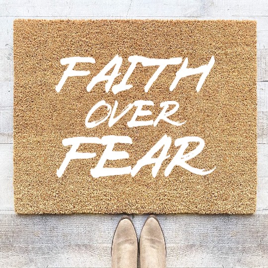 FearlessFaith Design: Embrace Faith Over Fear Coir Doormats