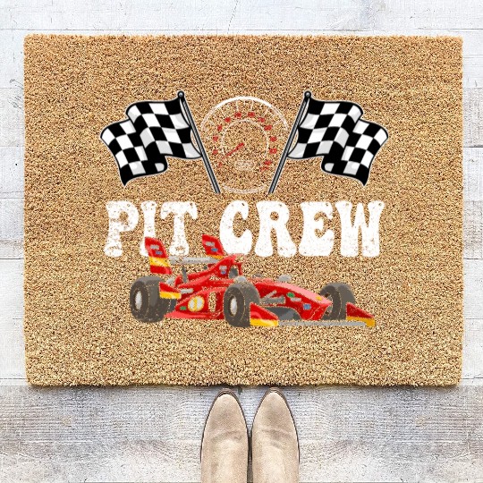 PIT CREW Race Car Coir Doormats - Hosting Parties
