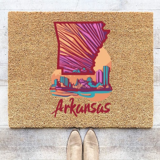 ARKANSAS NATURAL STATE ORANGE Coir Doormats