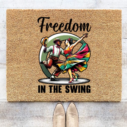 Lindy Hop Dancer Swinging Dancing Swing Dance Coir Doormats