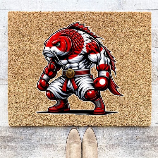 Koi fish national flag of Japan Coir Doormats