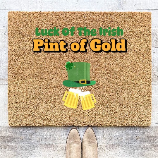 luck of the irish pint of gold Coir Doormats
