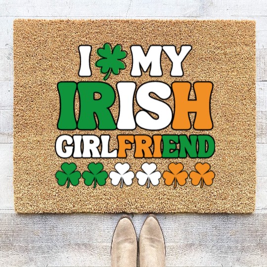 I Love My Irish Girl Friend Coir Doormats