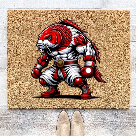 Koi fish national flag of Japan Coir Doormats