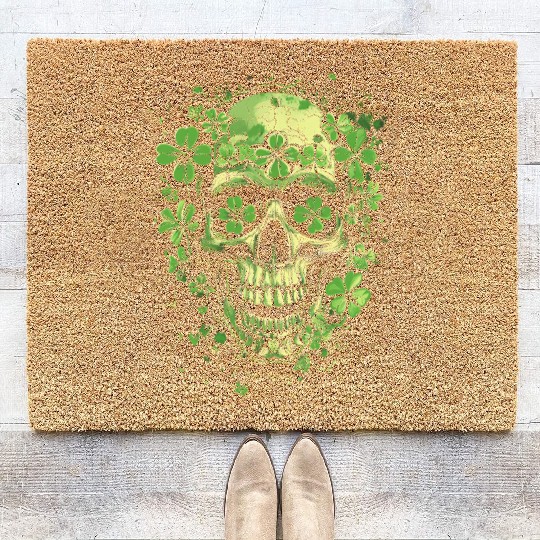 Shamrock Skull Clover Saint Patrick's Day Coir Doormats