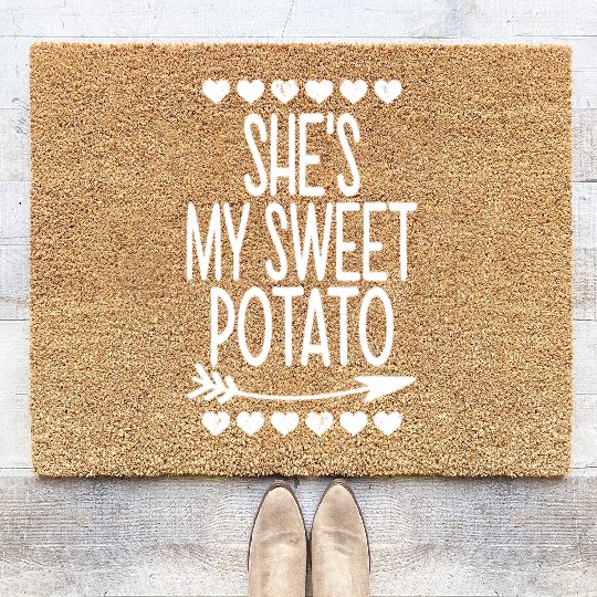 She s My Sweet Potato I Yam SET Thanksgiving Coir Doormats