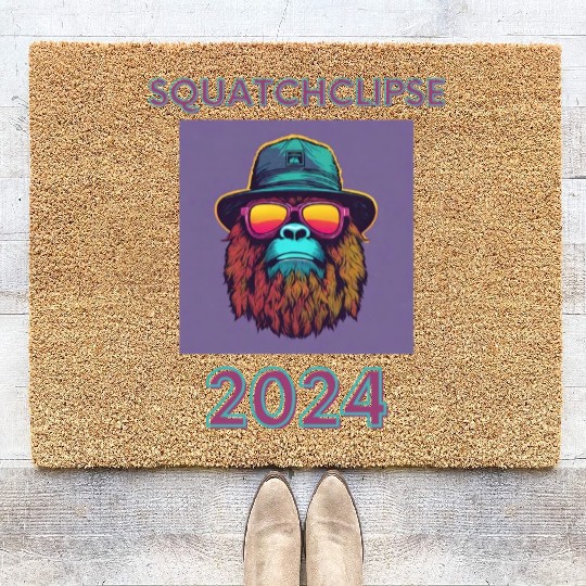 Just a Sasquatch enjoying the eclipse! Coir Doormats