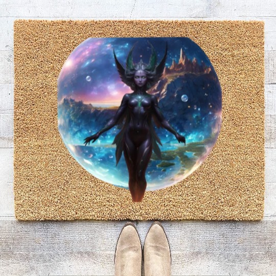 Guardian of Galaxy in her hidden crystal world Coir Doormats