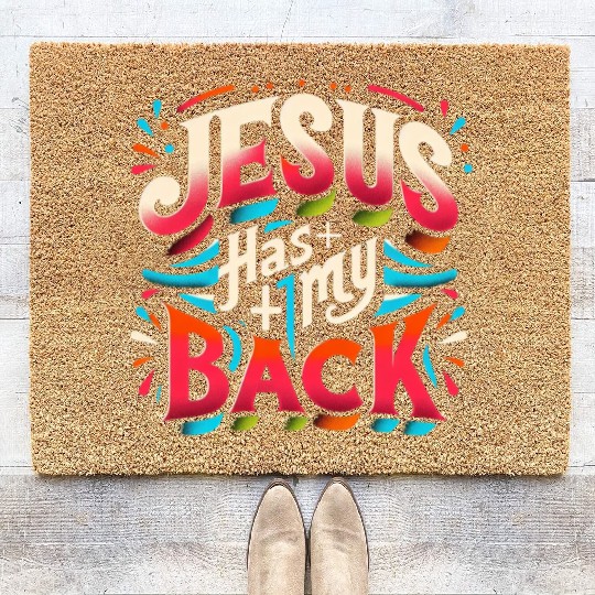 Jesus Has My Back 22 Coir Doormats